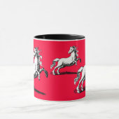 Galoppierende Pferde elegantes Rotes und schwarz Tasse (Zentrum)