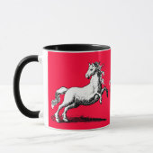 Galoppierende Pferde elegantes Rotes und schwarz Tasse (Links)