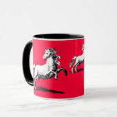 Galoppierende Pferde elegantes Rotes und schwarz Tasse (Vorderseite Links)