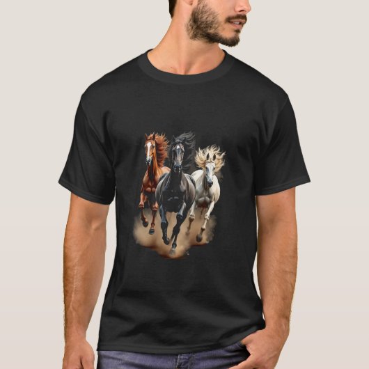 galoppierende Pferde T-Shirt (Vorderseite)