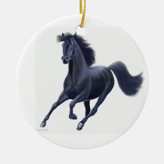 Galoppierende schwarze keramikornament (Vorne)