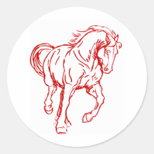 Galoppierendes Entwurfs-Pferd Runder Aufkleber