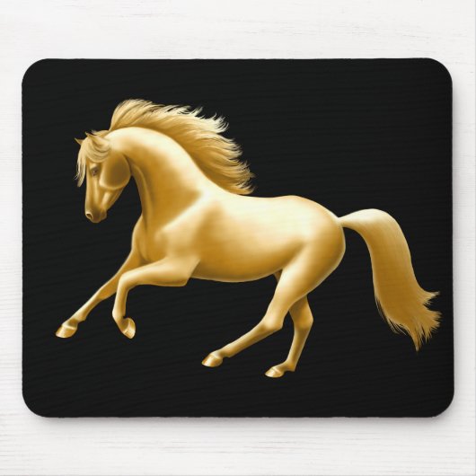Galoppierendes goldenes Pferd Mousepad (Vorne)