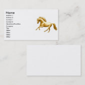Galoppierendes goldenes Pferd Visitenkarte (Vorne/Hinten)