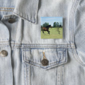 Galoppierendes Mustang-Quadrat-Button Button (Beispiel)