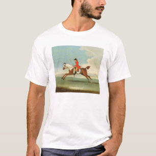 Galoppierendes Rennpferd und angebrachter Jockey T-Shirt