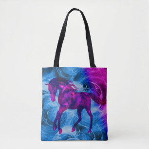 Galoppierendes schwarzes Fantasy-Pferd Kunst Tasche