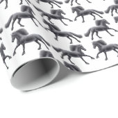 Galoppierendes schwarzes friesisches geschenkpapier (Rolleneckpunkt)