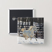 Galoppierendes weißes Pferd Button (Vorne & Hinten)