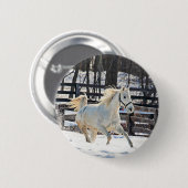 Galoppierendes weißes Pferd Button (Vorne & Hinten)