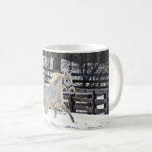 Galoppierendes weißes Pferd Kaffeetasse (VorderseiteRechts)