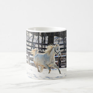 Galoppierendes weißes Pferd Kaffeetasse