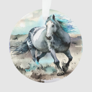 Galoppierendes Zugpferd Aquarell  Ornament