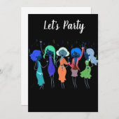 "GALS SAY LET'S PARTY" BACHELORETTE - BRAUTPARTY EINLADUNG (Vorne/Hinten)