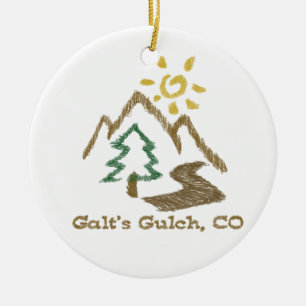 Galts Gulch-Colorado-Atlas zuckte Baum-Verzierung Keramikornament