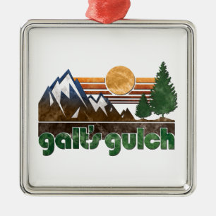 Galts Gulch-Colorado-Atlas zuckte Baum-Verzierung Silbernes Ornament