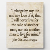 Galt's Pledge Plaque Fotoplatte (Vorderseite)