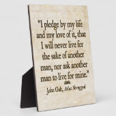 Galt's Pledge Plaque Fotoplatte (Seite)