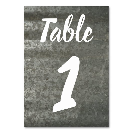 galvanisierte Blechmetall-Tischnummer Tischnummer (Rückseite)