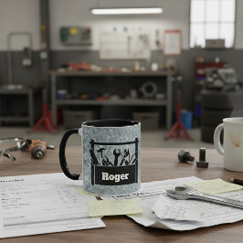 Galvanized metal with toolbox personalized tasse