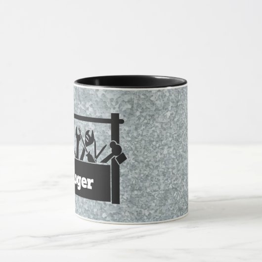 Galvanized metal with toolbox personalized tasse (Zentrum)