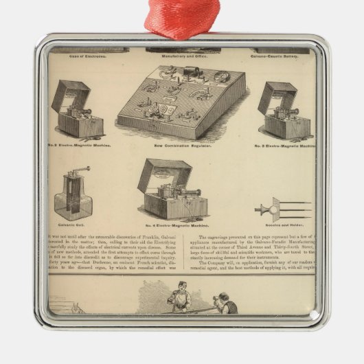 Galvano Faradic Manufacturing Company Bickford Silbernes Ornament (Vorne)