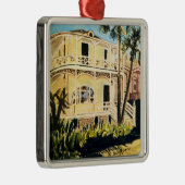 Galveston Aquarell, Conness-Arnold Haus 1899 Silbernes Ornament (Rechts)