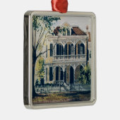 Galveston Aquarell, Haus 1887 Howards Carnes Ornament Aus Metall (Rechts)