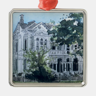 Galveston Aquarell, Haus 1887 Jakobs Sonnethiel Ornament Aus Metall