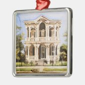 Galveston Aquarell, Lemeul Grat-Haus 1876 Silbernes Ornament (Links)