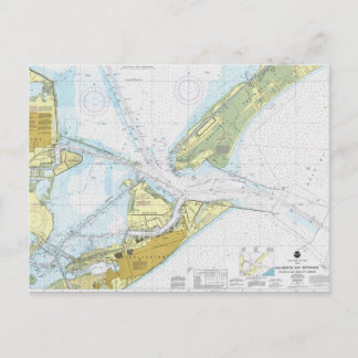 Galveston Bay und Texas City Harbur Diagramm Postkarte