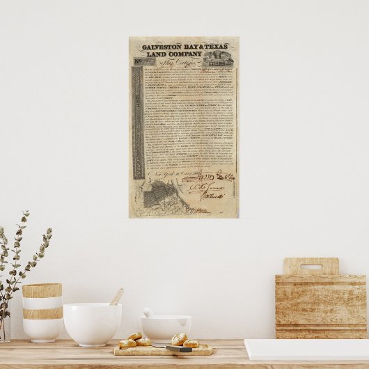 Galveston Bay und Texas Land Company Poster (Küche)