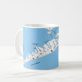 Galveston Beach Map Mug Kaffeetasse