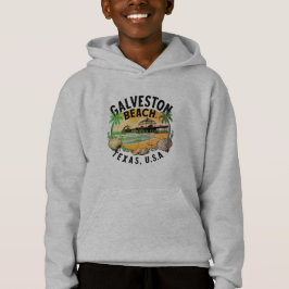 Galveston Beach Retro Vignette Hoodie