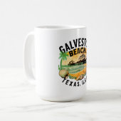 Galveston Beach Retro Vignette Kaffeetasse (Vorderseite Links)