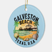 Galveston Beach Retro Vignette Keramik Ornament (Links)