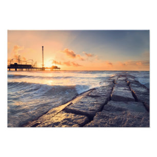 Galveston Beach Sunrise Fotodruck