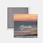 Galveston Beach Sunset Travel Souvenir Custom Magnet (Vorderseite/Rückseite)
