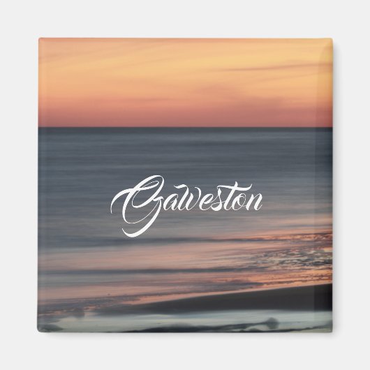 Galveston Beach Sunset Travel Souvenir Custom Magnet (Vorne)
