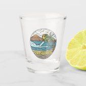 Galveston Beach Texas Vintag Schnapsglas (Vorderseite)
