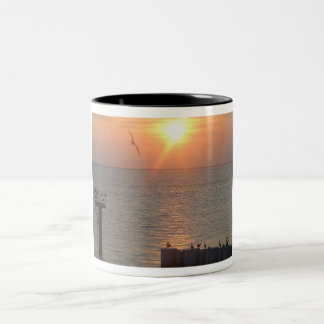 Galveston Golf-Sonnenuntergang-Vögel Zweifarbige Tasse