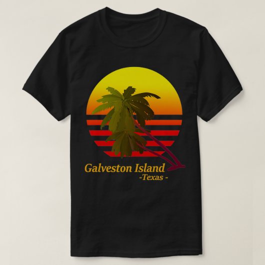 GALVESTON INSEL, TEXAS BEACH SUNSET FERIENSOUV T-Shirt (Design vorne)