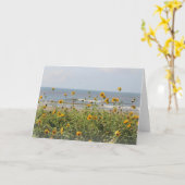 Galveston Island Beach Blume Grußkarte Karte (Gelbe Blume)