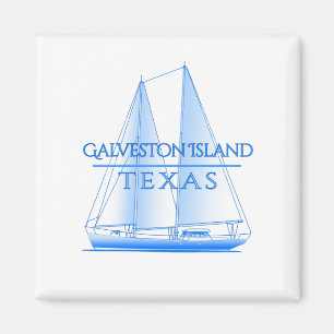 Galveston Island Coastal Nautical Sailing Magnet