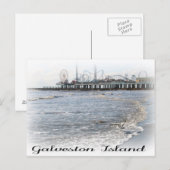 Galveston Island Pleasure Pier Postkarte (Vorne/Hinten)