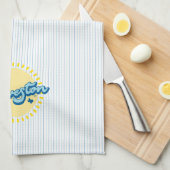 Galveston Island Texas mit Streifenhintergrund Geschirrtuch (Viertel Falte)