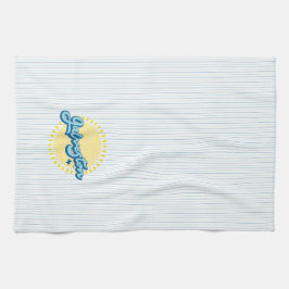 Galveston Island Texas mit Streifenhintergrund Geschirrtuch