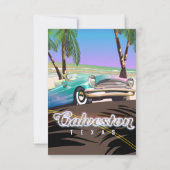 Galveston Island Texas USA-Karte (Rückseite)