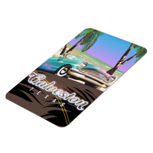 Galveston Island Texas USA-Karte Magnet