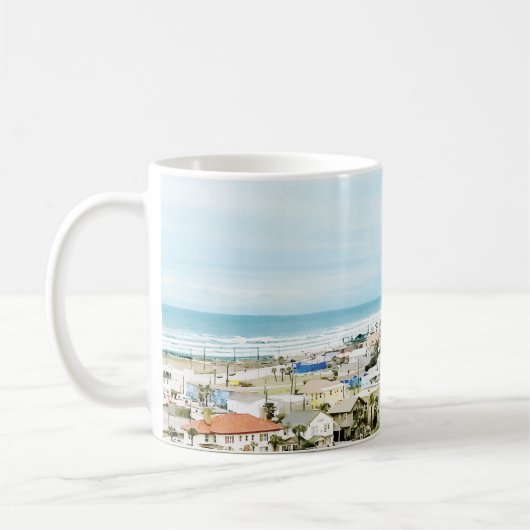 Galveston Küste, Strand- und Stadtansicht Kaffeetasse (Links)